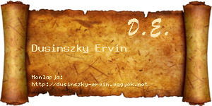 Dusinszky Ervin névjegykártya