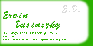 ervin dusinszky business card